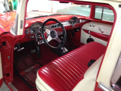 1956 Chevrolet Bel Air 2door sedan. Matador Red with Adobe beige. 350 cu in V8', image 5
