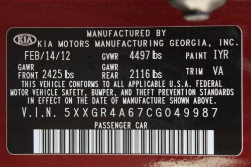 2012 Kia Optima SX, US $22,694.00, image 11