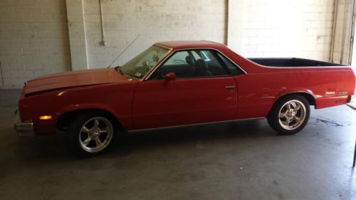 1983 chevrolet el camino fire red custom wheels v6: great potential!!