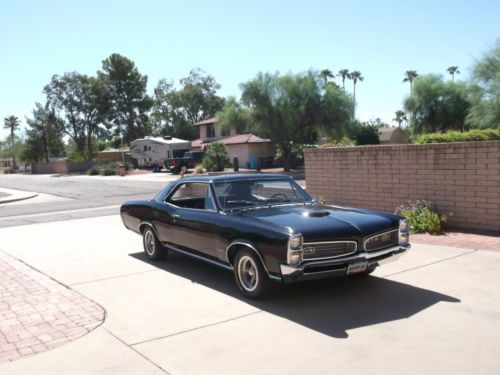 1966 gto black/black tri-power 4-speed phs documented