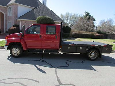 05 chev medium duty kodiak c5500 crew cab flatbed 6.6l duramax diesel