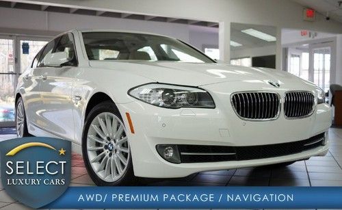 Stunning 535i xdrive awd navigation prem htd seats shade sat/ipod white/venetian