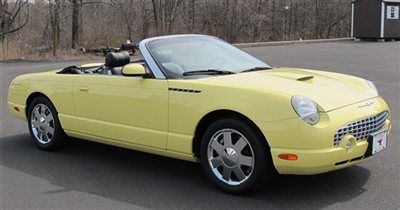 02 t bird inspiration yellow low miles 2 dr convertible automatic