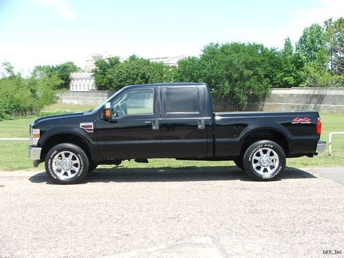 08 f250 crew cab lariat 4x4 6.4l v8 p/s diesel 26k orig miles lthr roof immacula