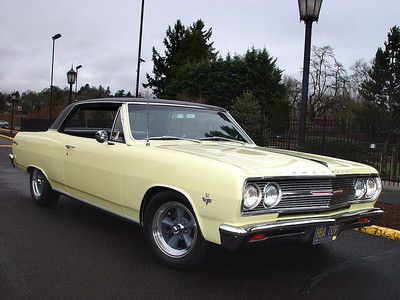 1965 chevrolet malibu ss yellow w/ black bucket seats 327 v8 automatic ps pdb