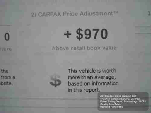 2010 DODGE GRAND CARAVAN SXT 1OWNER CARFAX STOW N GO POWER DOORS CD/iPOD REAR AC, US $9,975.01, image 7