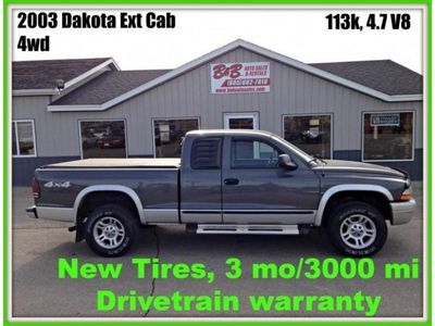 Slt 4.7l 4x4 tires gray, extended cab, 4wd, 3 mo/3000 mi drivetrain warranty