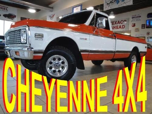 Very rare 1972 c-10 4x4 cheyenne super hugger orange and white air-conditioning!
