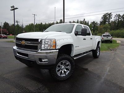 11 chevy silverado 3500 4x4 lifted duramax diesel 20"chrome black custom leather