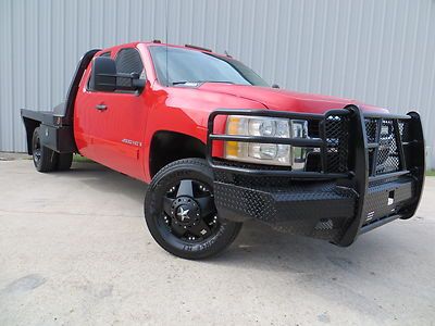 08 k3500hd 6.6l duramax 6spd allison 4wd 1-owner flat-bed rockstars carfax tx !!