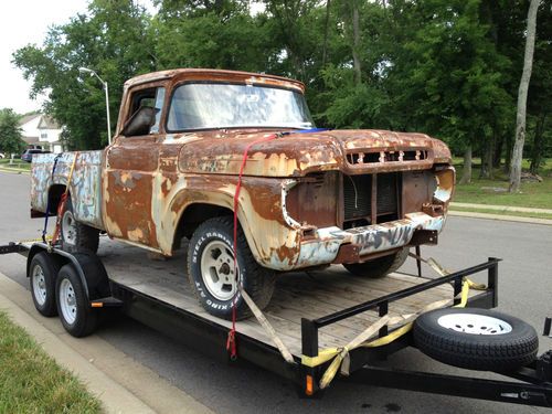 1959 ford f100 short bed flare side barn find, great rat rod, restorer, runs