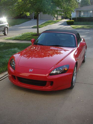 2009 red honda s2000 convertible 9k miles 6 speed