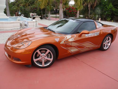 2007 chevy corvette c6  atomic orange indy 500 pace car graphics  gorgeous!!