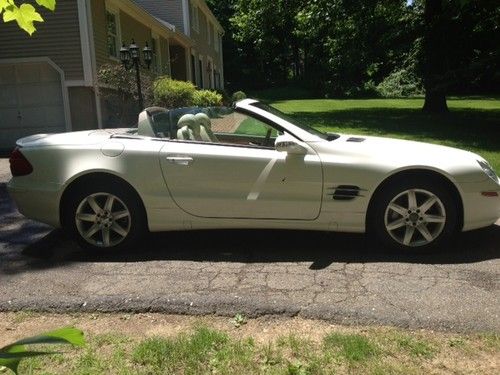 Rare alabaster white 2003 mercedes-benz sl500 convertible with panorama top