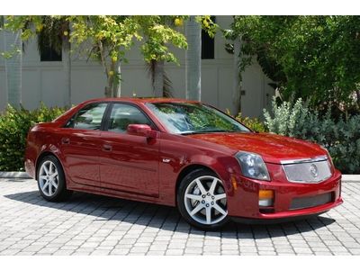 05 cadillac cts-v florida 1-owner 400hp red line/tan leather navigation bose 6cd