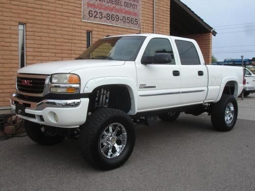 2005 gmc crew cab 2500hd slt duramax diesel lifted 2wd