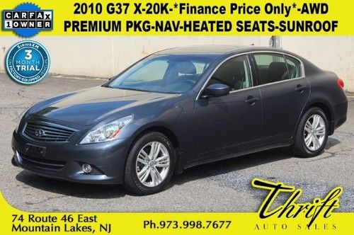 10 g37 x-20k-*finance price only*-awd-premium pkg-nav-heated seats-sunroof
