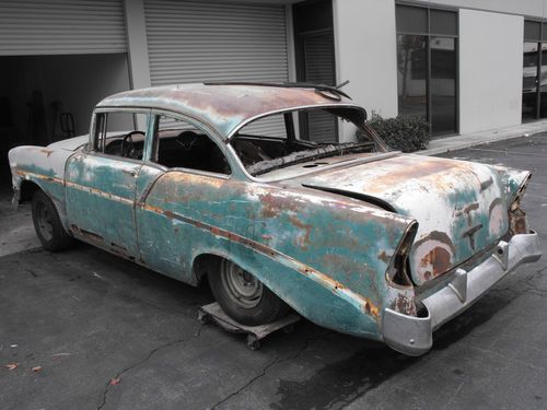 56 chevy  2 dr. post project