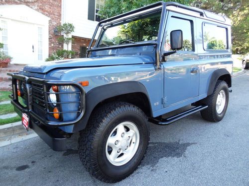 Rare 1997 land rover defender 90 hard top aries blue/tweed cloth no reserve