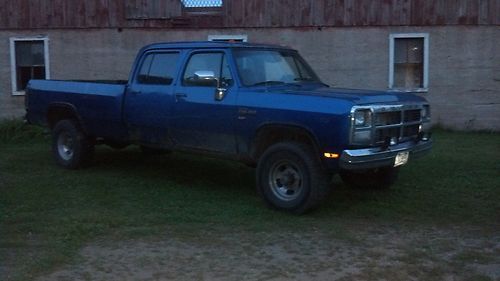 1985 dodge crew cab cummins diesel 5 speed 4x4 4 door long box 5.9l 12v