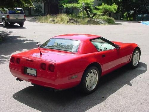 1991 chevrolet corvette convertible 6 speed with rare hard top red/tan mint cond