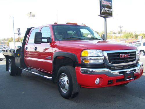 2007 gmc sierra 3500hd 6.6l duramax diesel allison auto trans 4x4 flatbed dually