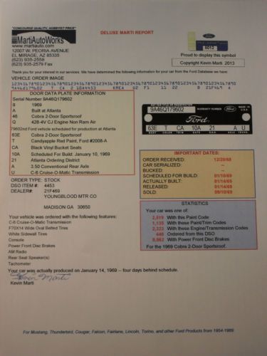 FORD 1969 COBRA Sportsroof FAIRLANE/ TORINO 428 CJ Factory Candyapple Red, image 5