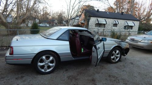 1988 cadillac allante hardtop convertible, champagne silver, red on red interior