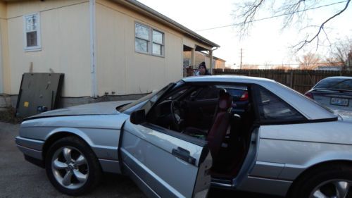 1988 cadillac allante hardtop convertible, champagne silver, red on red interior, image 4