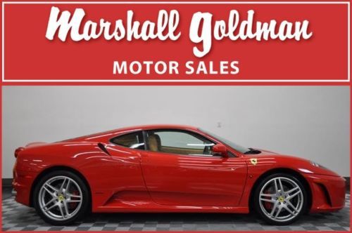 2006 ferrari f430 coupe red/tan f1, daytonas, shields only 7200 miles