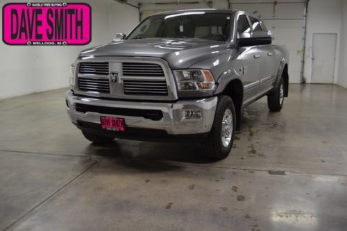 12 ram 3500 laramie 4x4 mega cab diesel leather ac seats sunroof bed liner tow