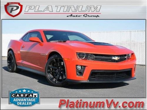 2013 chevrolet camaro zl1 inferno orange manual low miles black wheels warranty