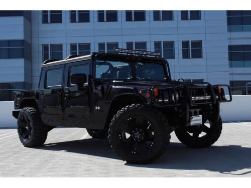 H1 open top 22&#034; rockstars::2 led light bars::black leather interior::brush guard