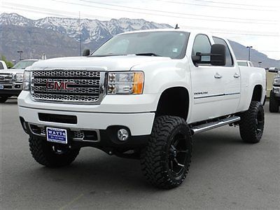 Gmc crew cab denali 4x4 duramax diesel custom new lift wheels tires leather