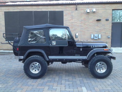 1984 jeep cj7 laredo black 350v8 700r4 automatic lift 35s arb&#039;s original no rust