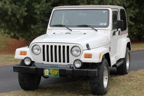 2001 jeep wrangler sahara sport utility white 2-door 4.0l 86,300 miles