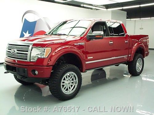 2011 ford f-150 platinum crew ecoboost 4x4 lift nav 57k texas direct auto