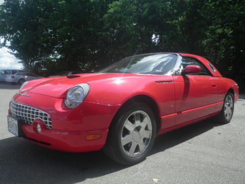 Red 2003 ford thunderbird hardtop 3.9l v8  1 owner loaded