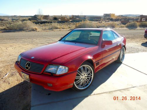 Red &#039;93 mercedes 500 sl convertible w/ hardtop