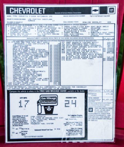 1986 Chevy Corvette Coupe 4+3manual, 2 owner car, image 23