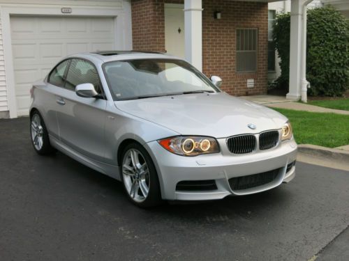 Bmw 135i, titanium silver metallic, black boston leather