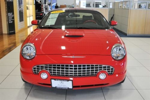 Used thunderbird low price rare red leather hardtop convertible v8 chrome wheels