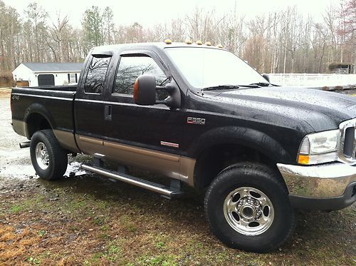 2004 ford f350 f 350 lariat 4x4 super duty super cab black leather turbo diesel