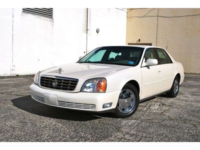 2001 cadillac deville dhs! pearle white, low miles, must see, no reserve