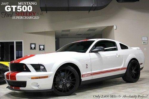 2007 ford mustang shelby gt 500 coupe only 2k miles! red stripes magnaflow wow$$