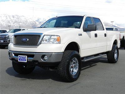 Crew cab lariat 4x4 5.4 v8 custom lift wheels tires leather shortbed nice truck
