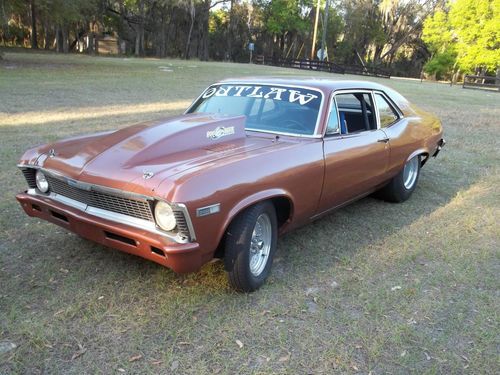 1968 chevy nova drag race car 454 tubbed roll cage