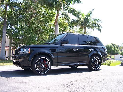 2009 land rover ranger rover sport supercharged black on black custom 22" rims +