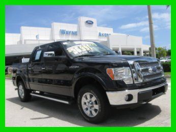 10 certified tuxedo black 4wd crew cab *max trailer tow*lariat chrome package*fl