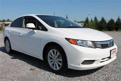 12 honda civic ex 4dr fwd tinted windows sunroof white automatic gas mileage